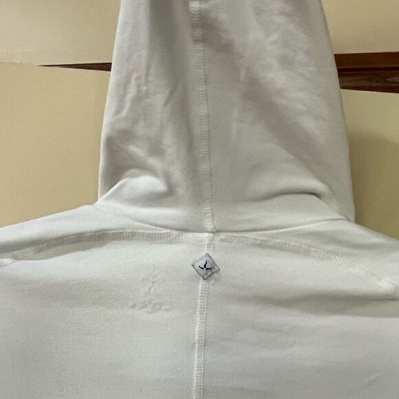 PRANA Long Sleeve Hooded Pullover Kangaroo Pocket White Women’s Size Large - Picture 4 of 8
